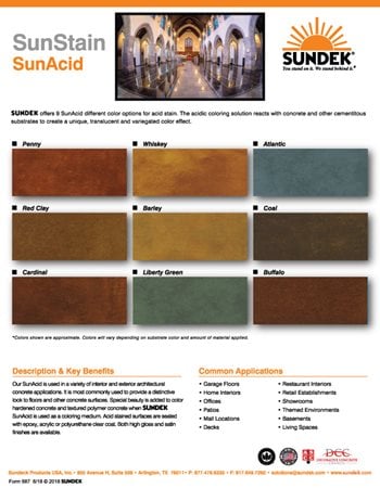 acid stain colors