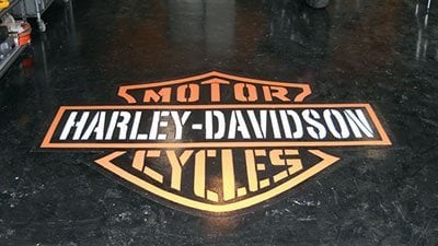 Logo on Garage Floor