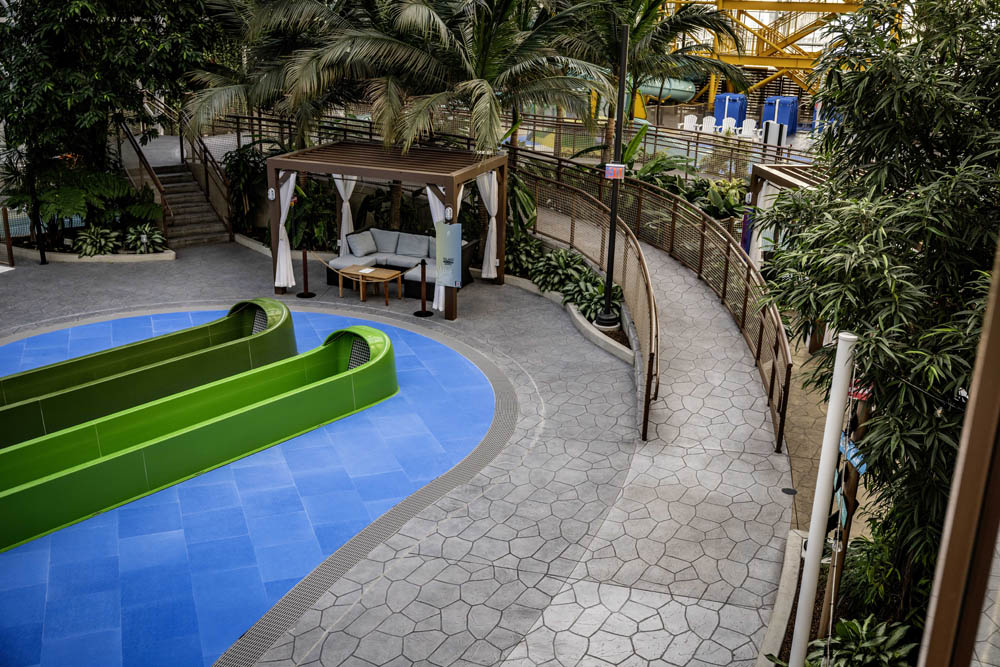 Completed Tuscan Palos Verdes flooring throughout Island Waterpark