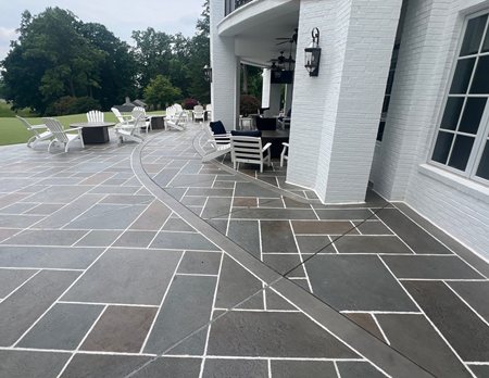 country club stamped concrete overlay