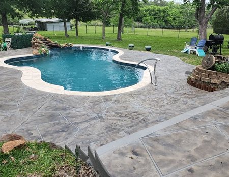 faux stone pool deck