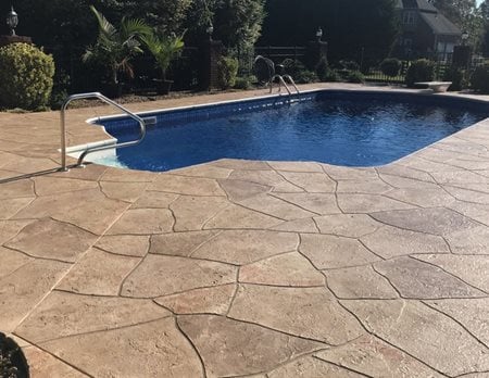 slippery stamped concrete