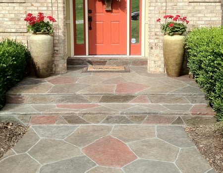 stamped concrete walkway