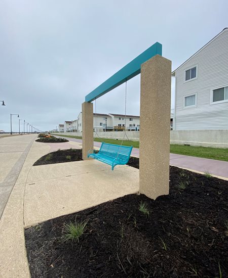 Buckroe Beach swing chairs