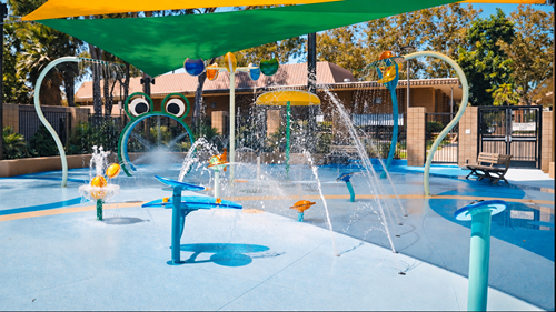 Santa Fe Springs, Splash Pad, Custom Colored Coating
Splash Pads & Waterparks
Sundek

