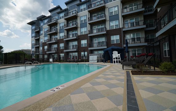 geometric pool deck design