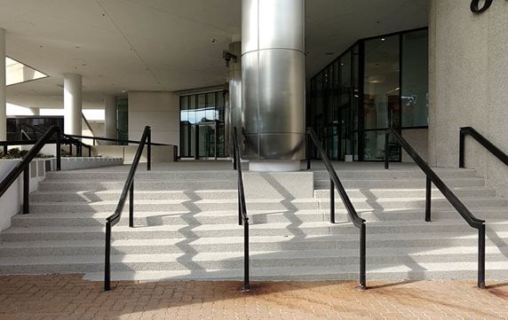 concrete front steps office building