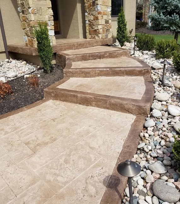 stamped concrete steps