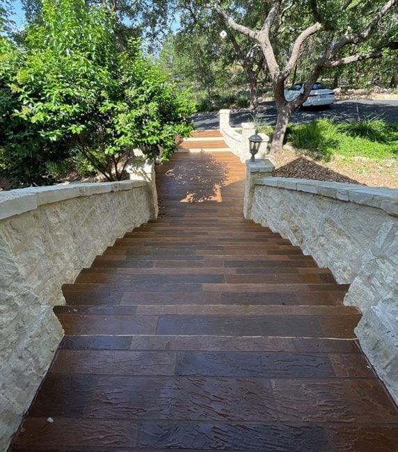 front steps faux wood