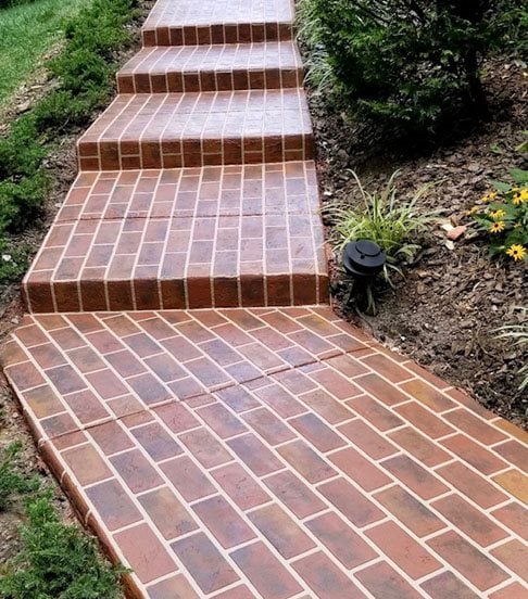 front steps faux brick