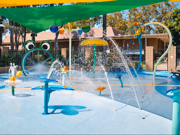 Classic Texture around splash pad and waterpark features