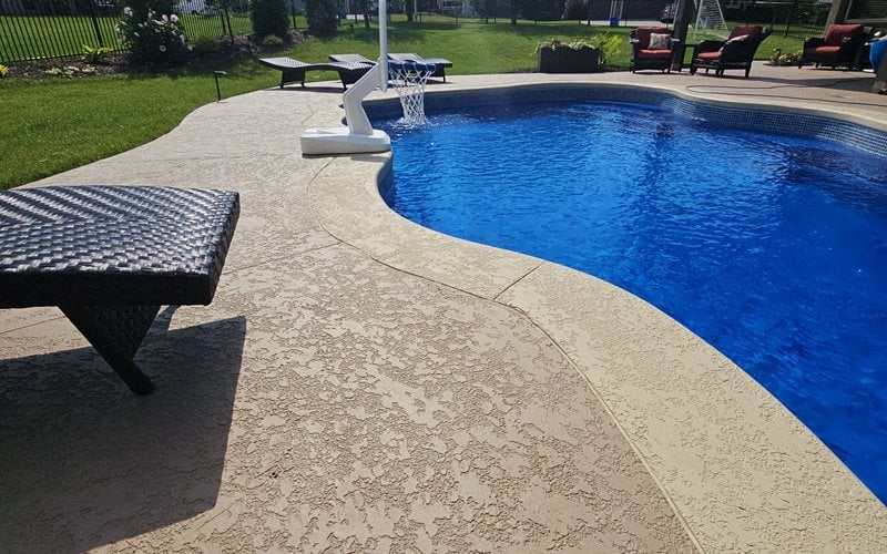 two color pool deck overlay