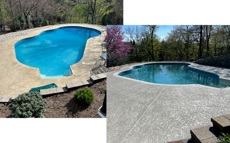 before and after pool deck resurfacing