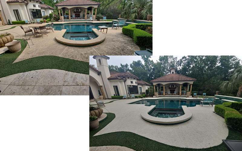 before after pool deck resurfacing