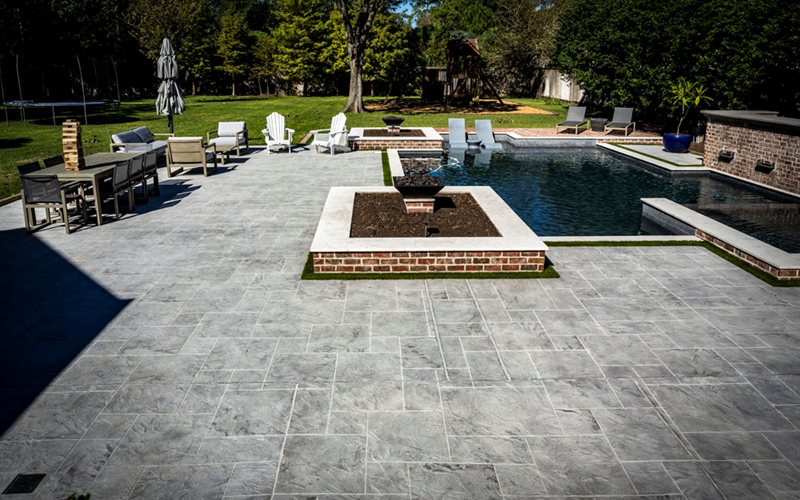 outdoor overlay faux stone