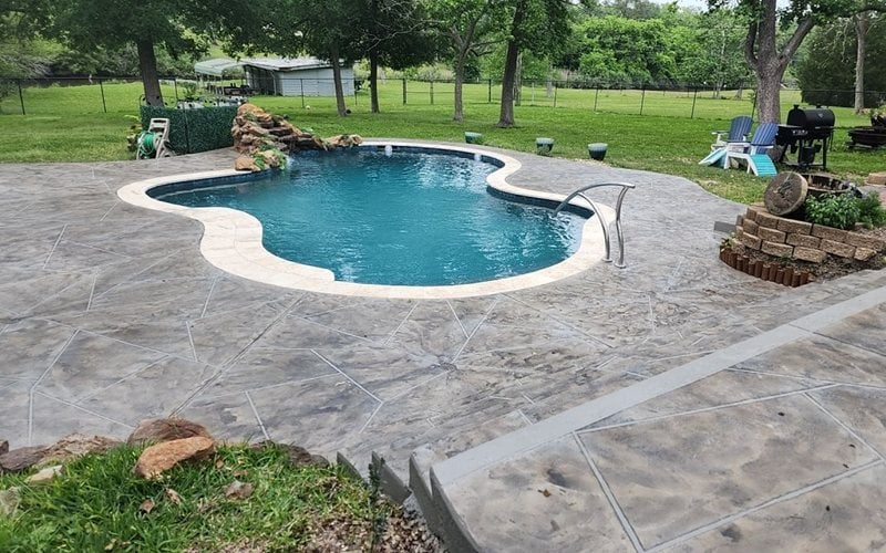 decorative pool deck resurfacing stone finish