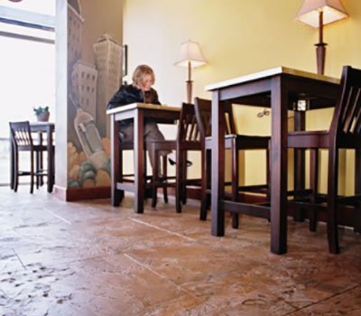 Stained Concrete Floor in Restaurant