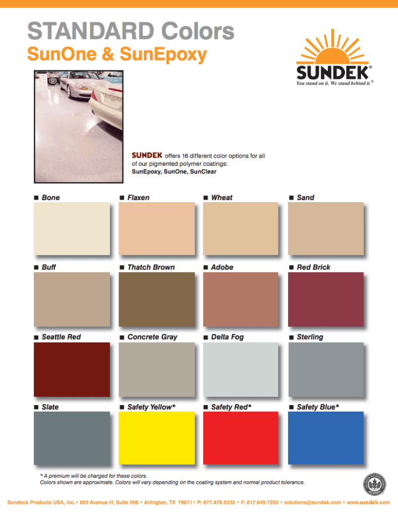 Sundek Color Chart