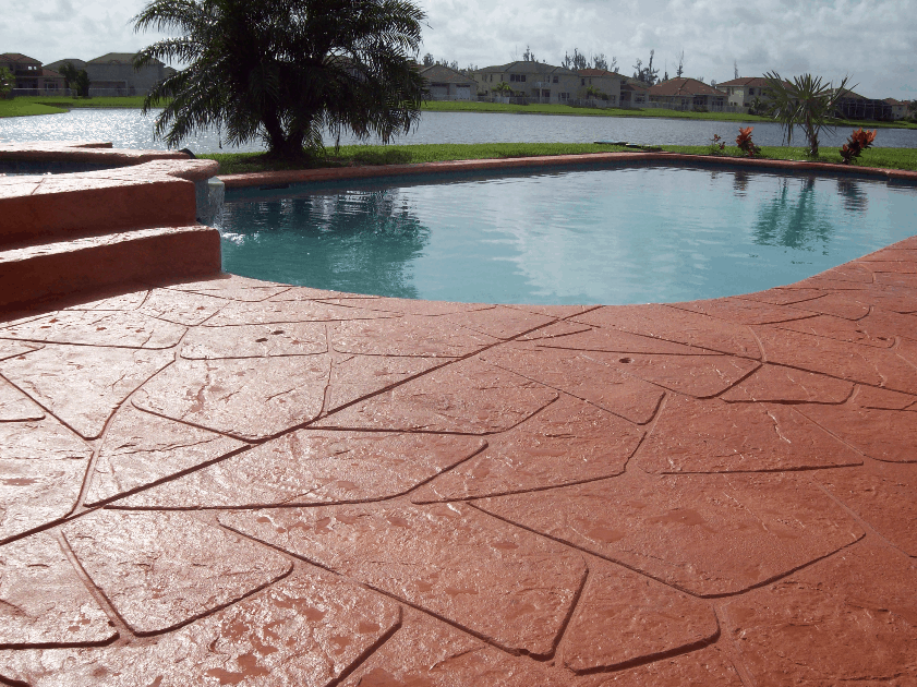 Painted Concrete Pool Deck