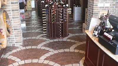 Stained designed retail floor