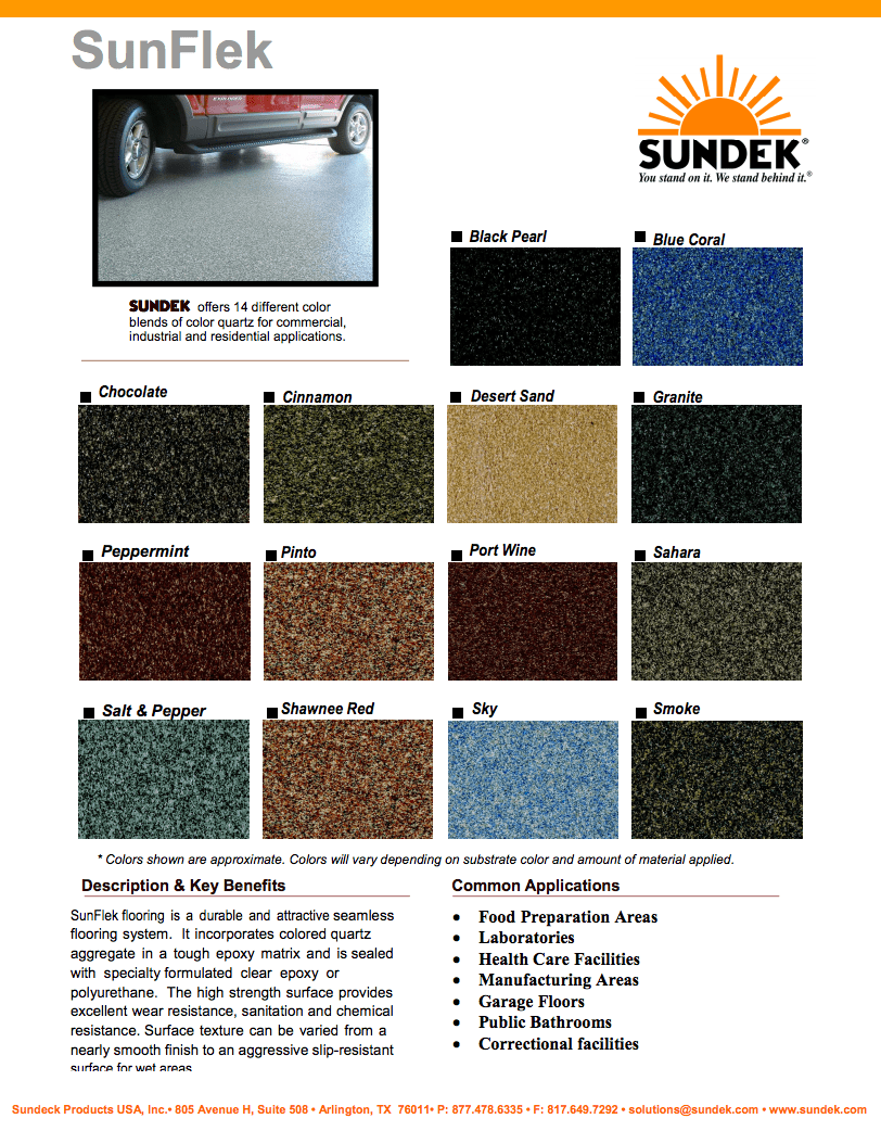 Sundek Color Chart